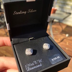 1/10 cttw Diamond Sterling Silver Earrings